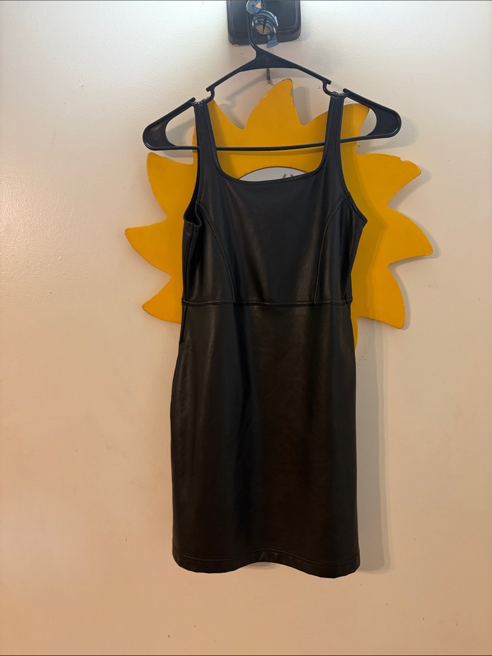 abercrombie kids Black Faux Leather Mini Tank Dress Sz. 11/12